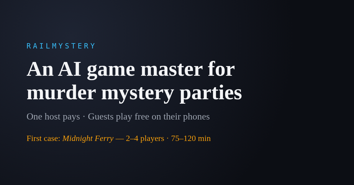 RailMystery | AI-Powered Murder Mystery Tabletop